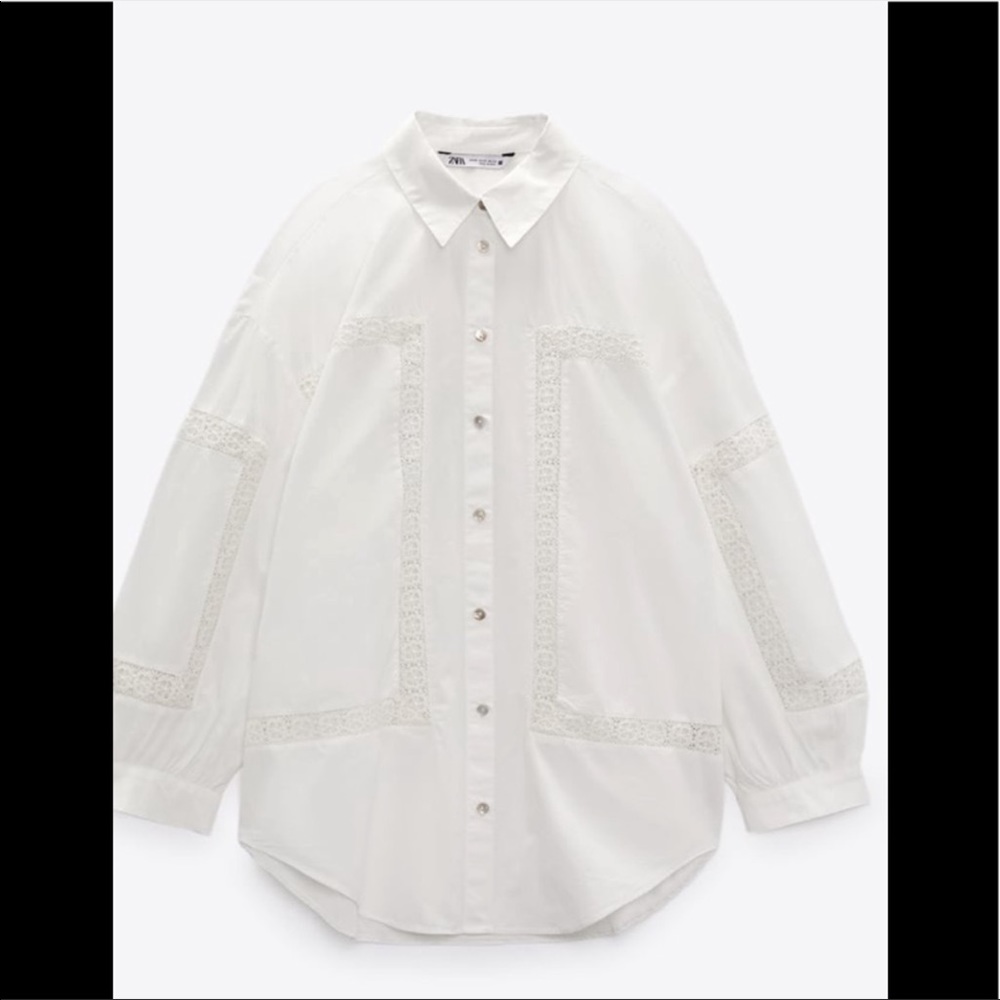 Zara Embroidered Button down shirt - Picture 3 of 3
